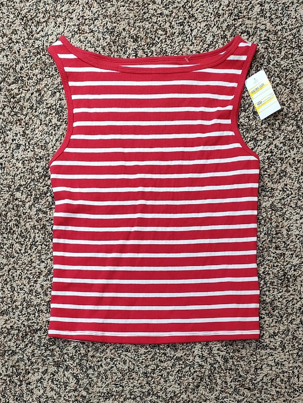 Wild Fable | Red and White Striped Ribbed Tank Top